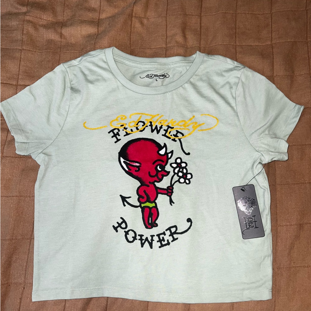 Ed Hardy| flower power babe tee